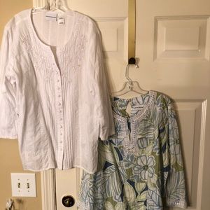 Women’s lot of 2 Alfred Dunner SZ 16 Tops